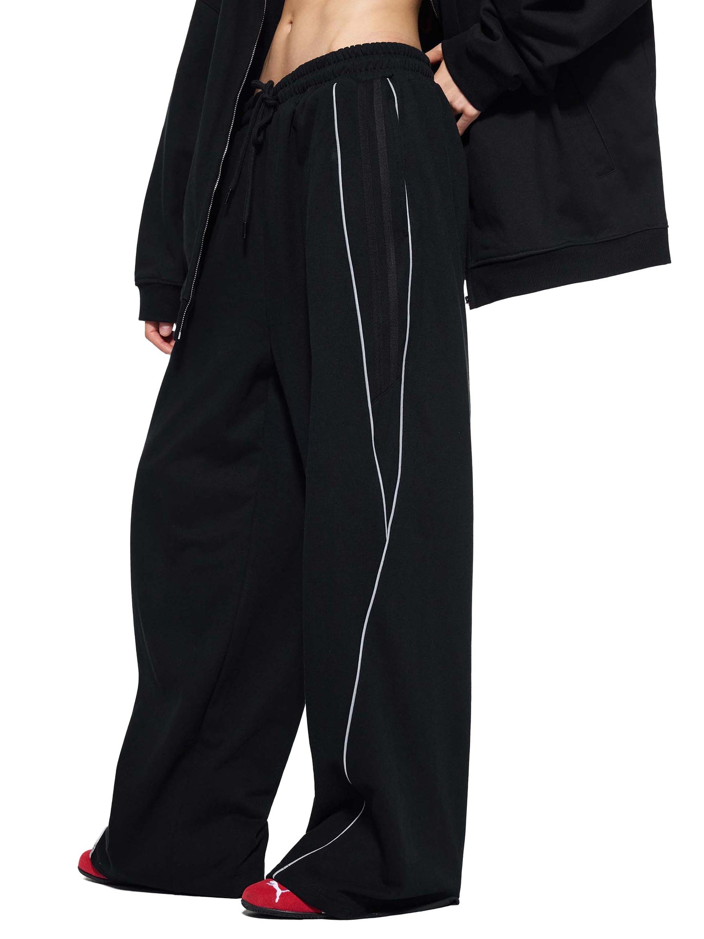 Classic Striped Straight-Leg Sweatpants