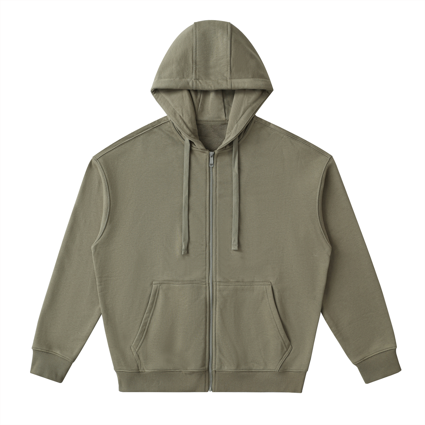 Classic Drop-Shoulder Zip Up Hoodie