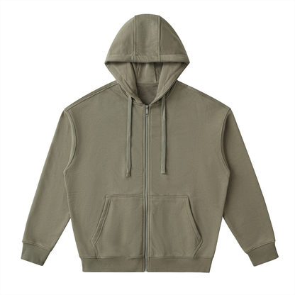 Classic Drop-Shoulder Zip Up Hoodie