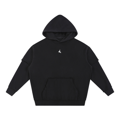 Classic Raw Edge Double Layered Hoodie