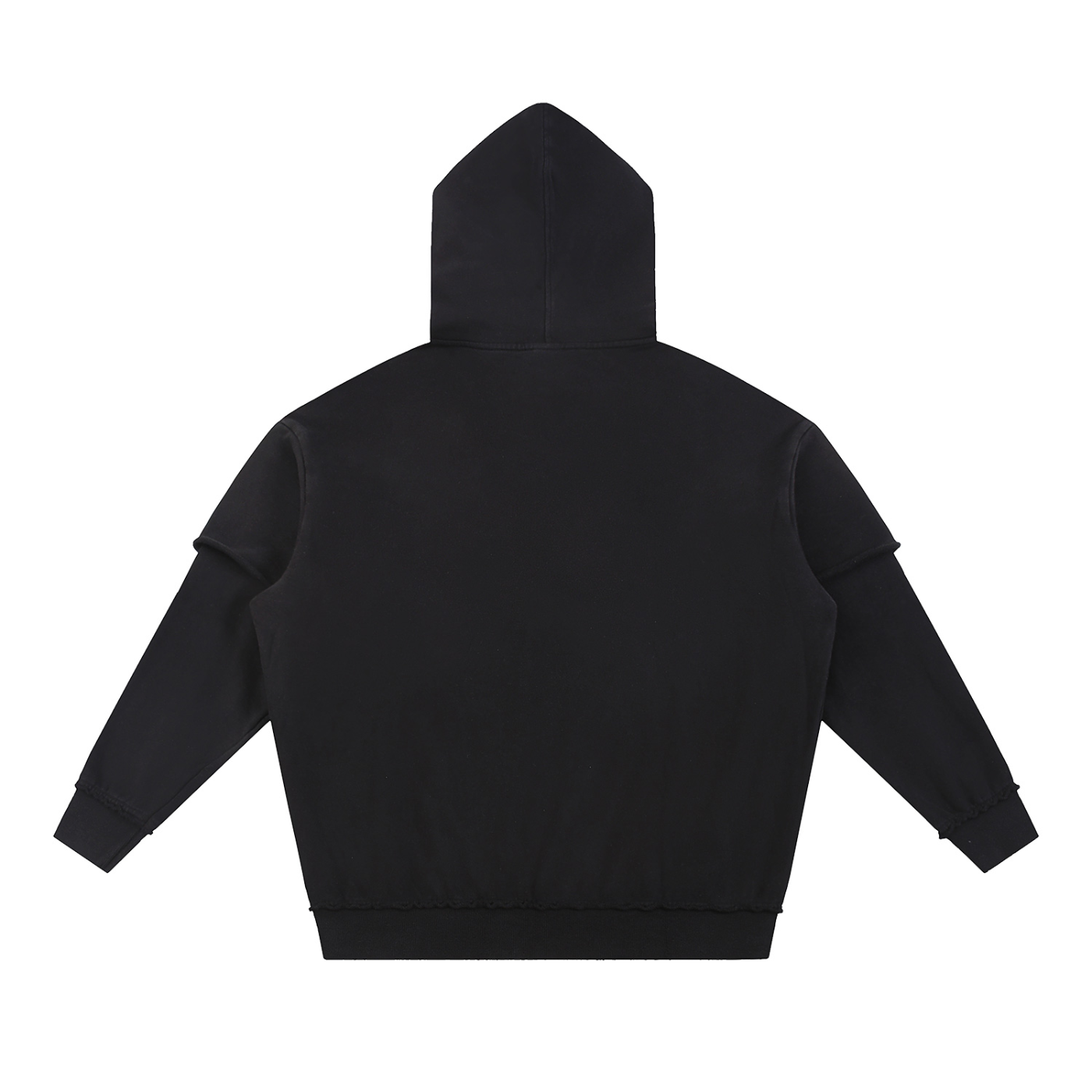 Classic Raw Edge Double Layered Hoodie