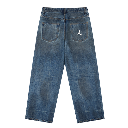 Classic Vintage Wash Baggy Denim Jeans