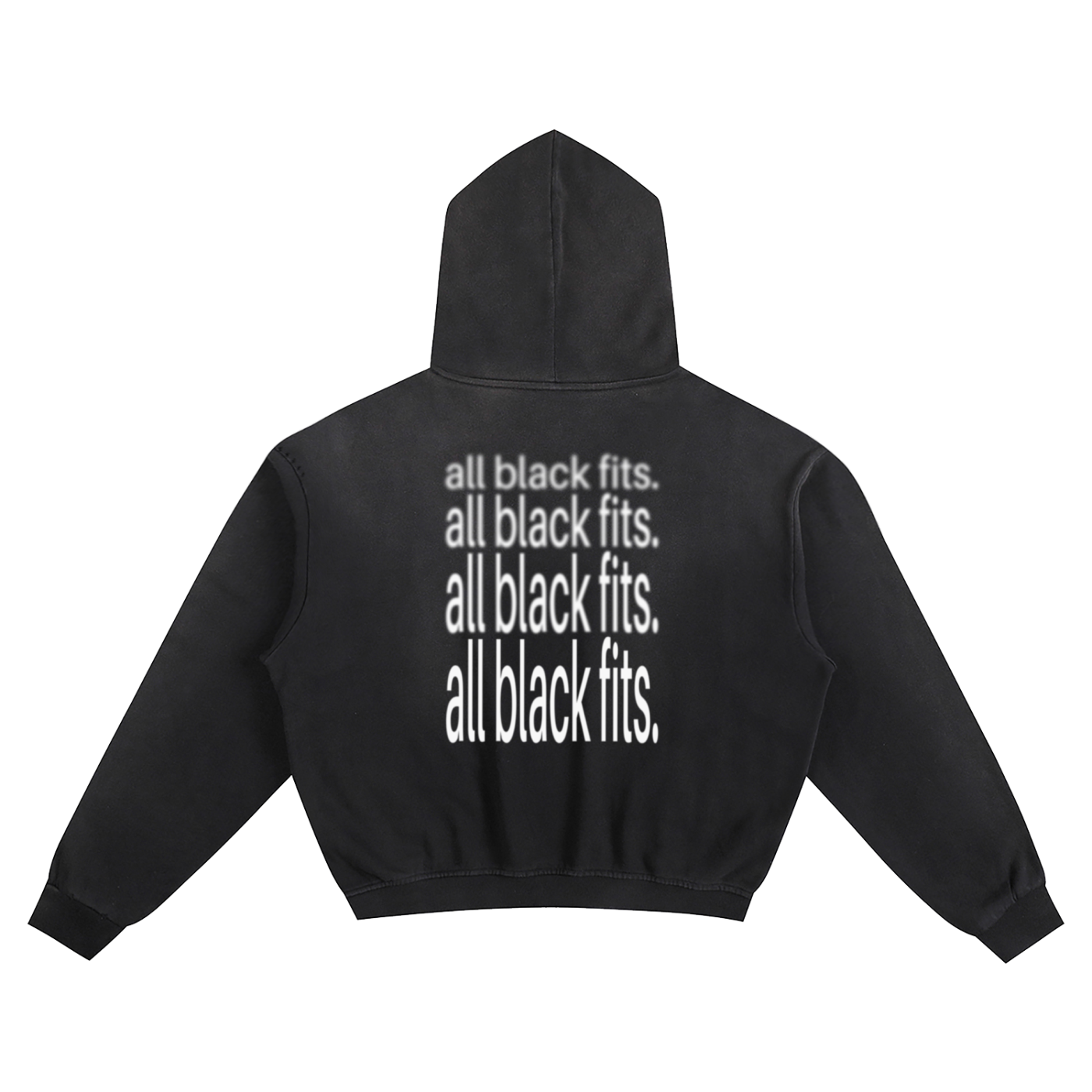 "all black fits." Cotton Sunfade Boxy Hoodie