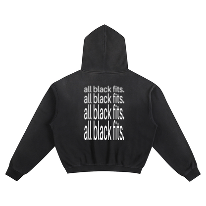 "all black fits." Cotton Sunfade Boxy Hoodie