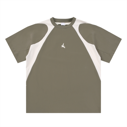Classic Contrast Panel Cotton T-Shirt