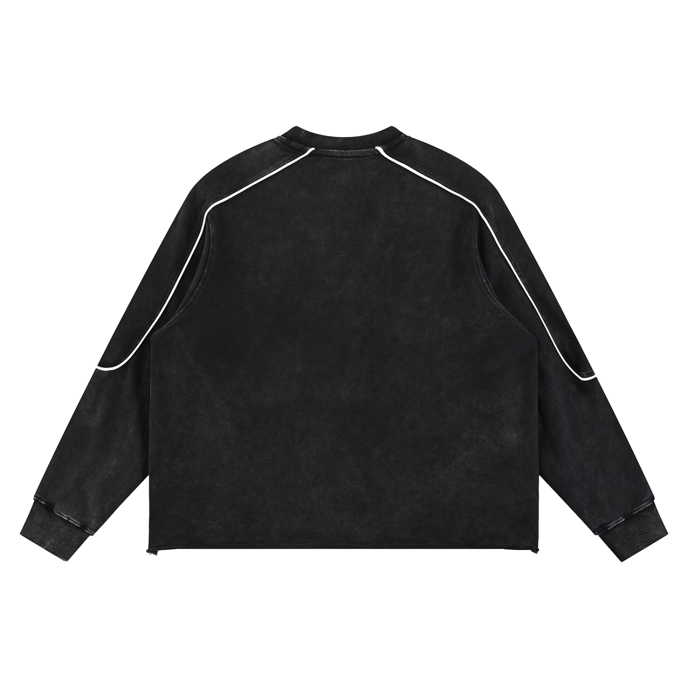 Classic Contrast Raw Hem Sweatshirt