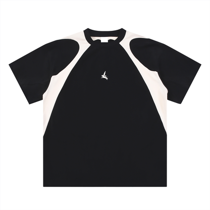 Classic Contrast Panel Cotton T-Shirt