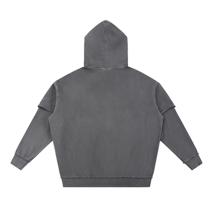 Classic Raw Edge Double Layered Hoodie