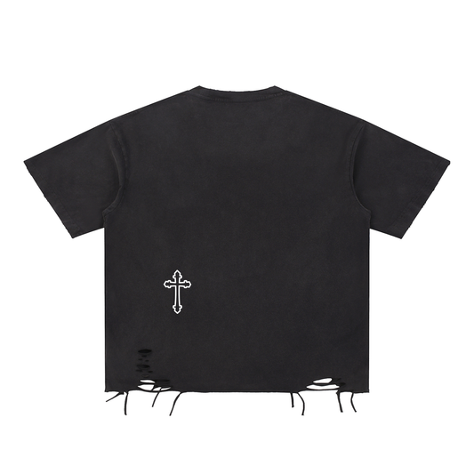 Classic Snow Washed Raw-Hem T-Shirt