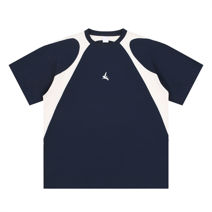 Classic Contrast Panel Cotton T-Shirt