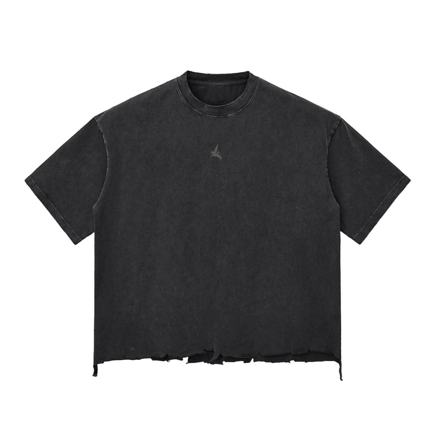 "no saint exept saint laurent" Snow Wash Raw-Hem Boxy T-shirt