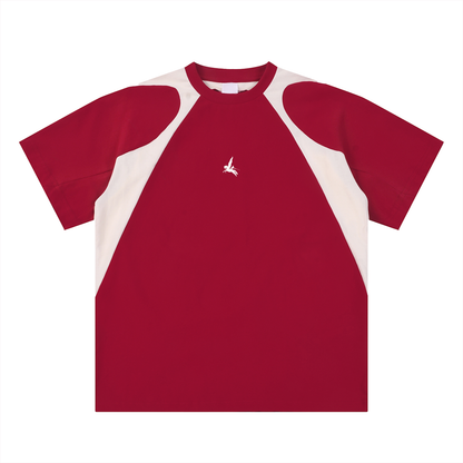 Classic Contrast Panel Cotton T-Shirt