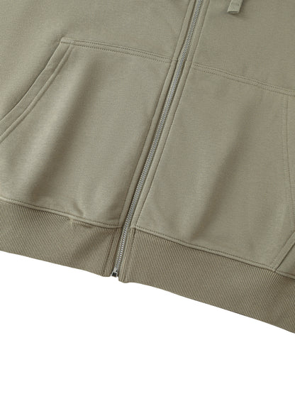 Classic Drop-Shoulder Zip Up Hoodie