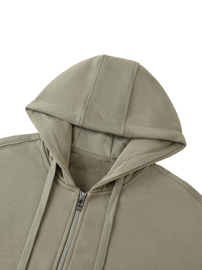 Classic Drop-Shoulder Zip Up Hoodie
