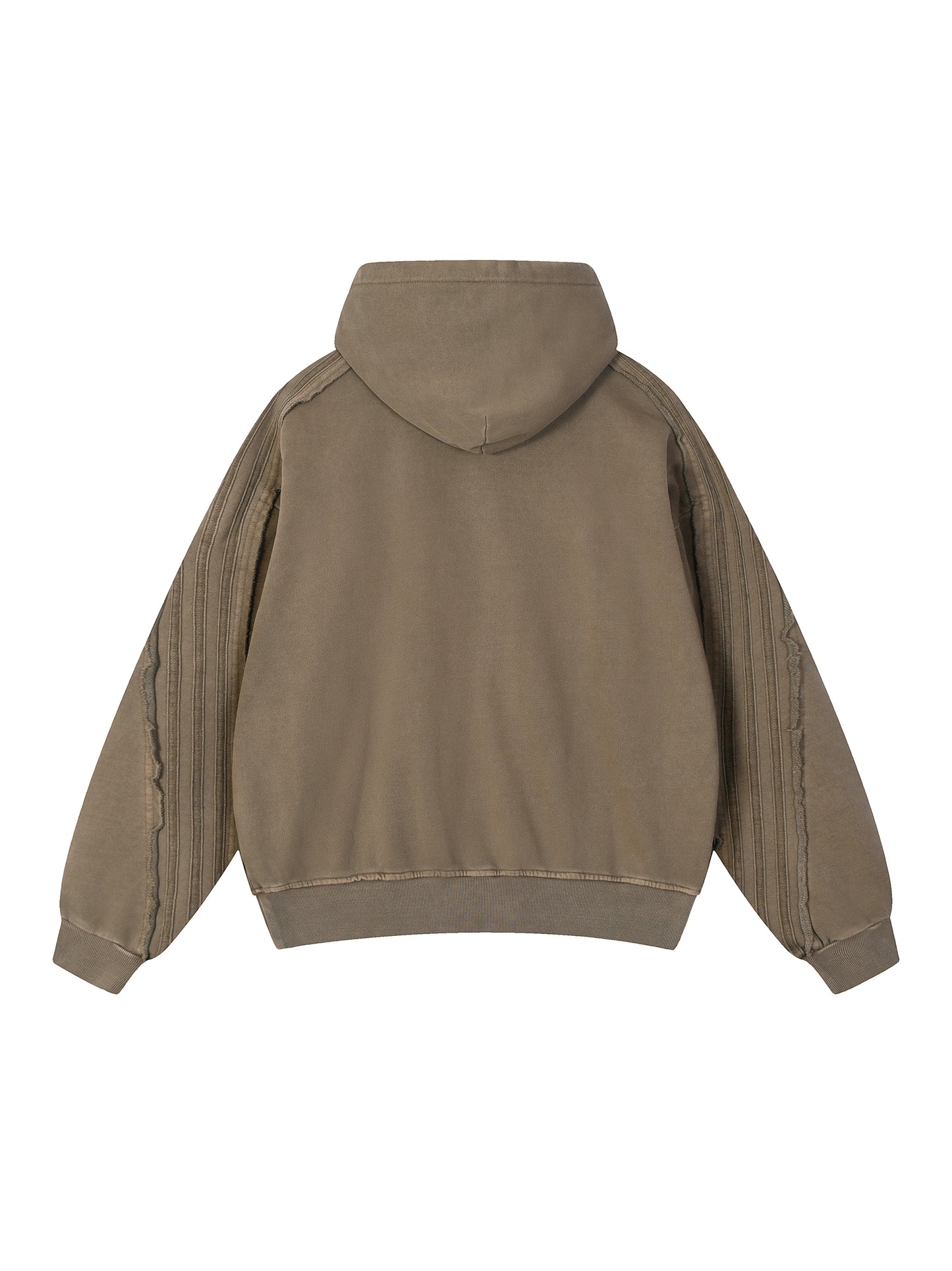 Classic Snow Washed Tape Raw Edge Hoodie
