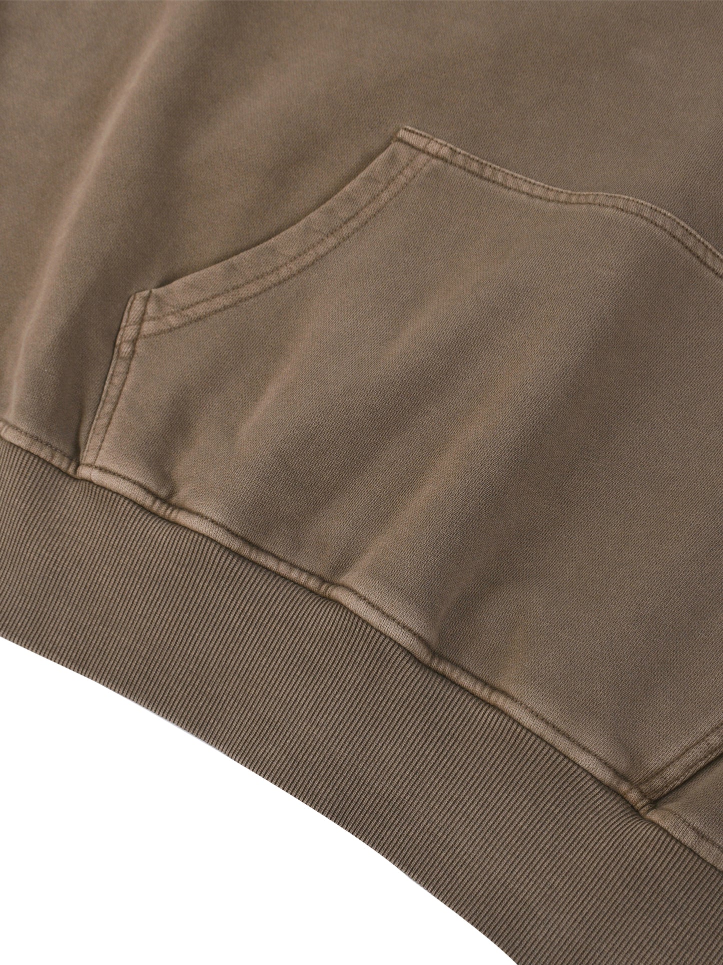 Classic Snow Washed Tape Raw Edge Hoodie