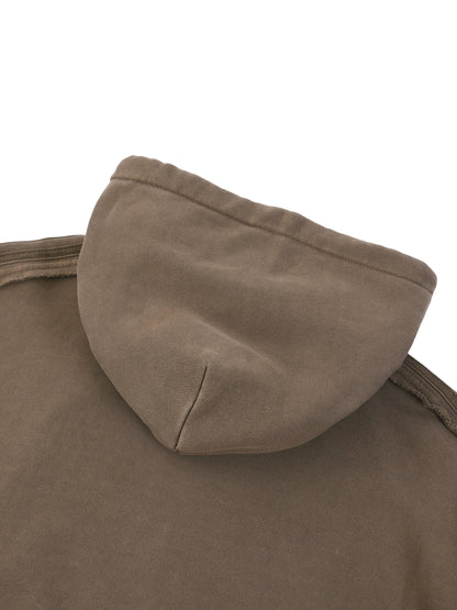 Classic Snow Washed Tape Raw Edge Hoodie