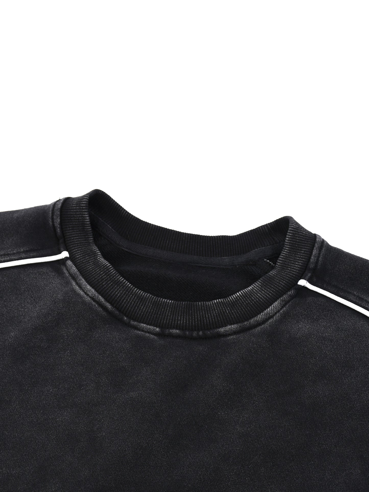 Classic Contrast Raw Hem Sweatshirt