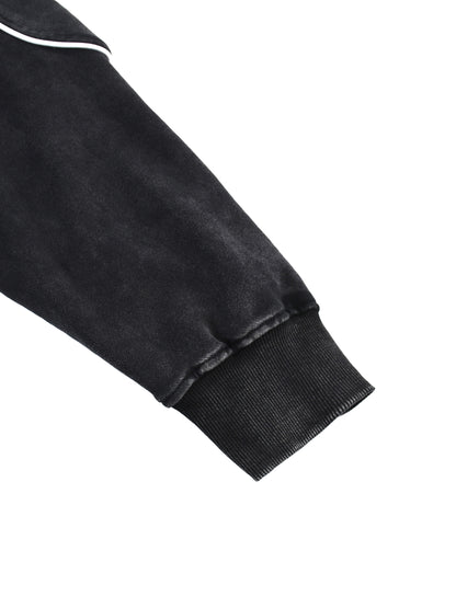 Classic Contrast Raw Hem Sweatshirt