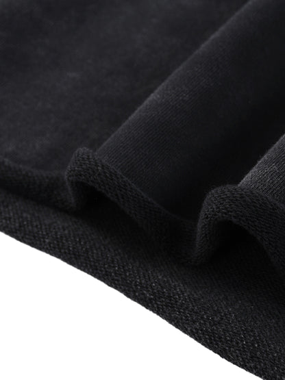 Classic Contrast Raw Hem Sweatshirt