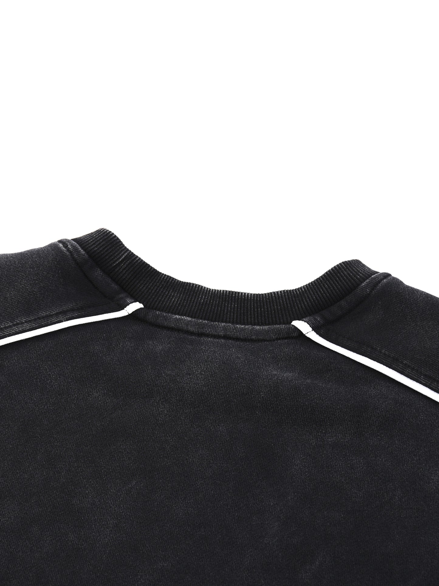 Classic Contrast Raw Hem Sweatshirt